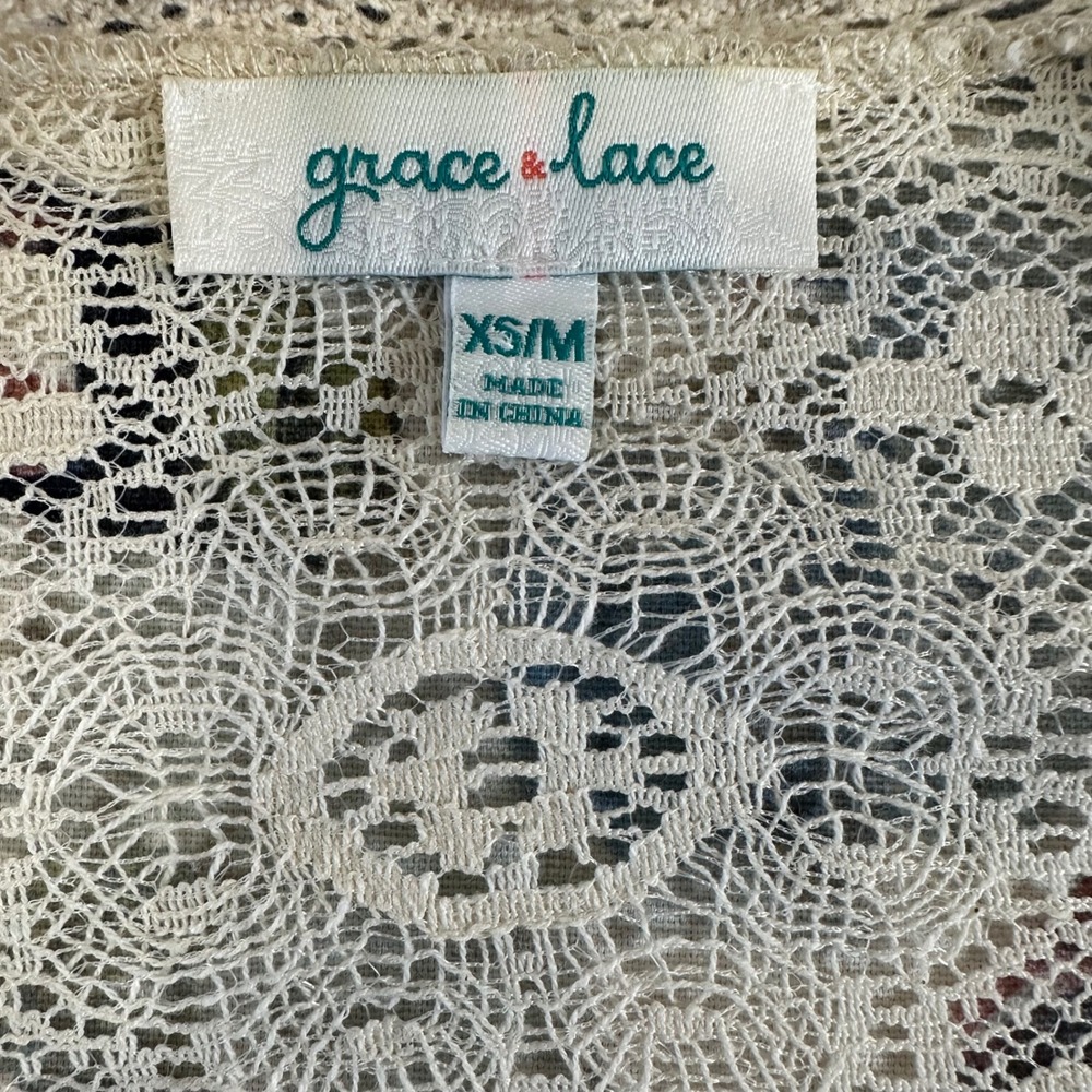 Grace & Lace Cardigan Floral Boho Festival Coquette Girl Cottagecore Hippie XS/M - Picture 5 of 7